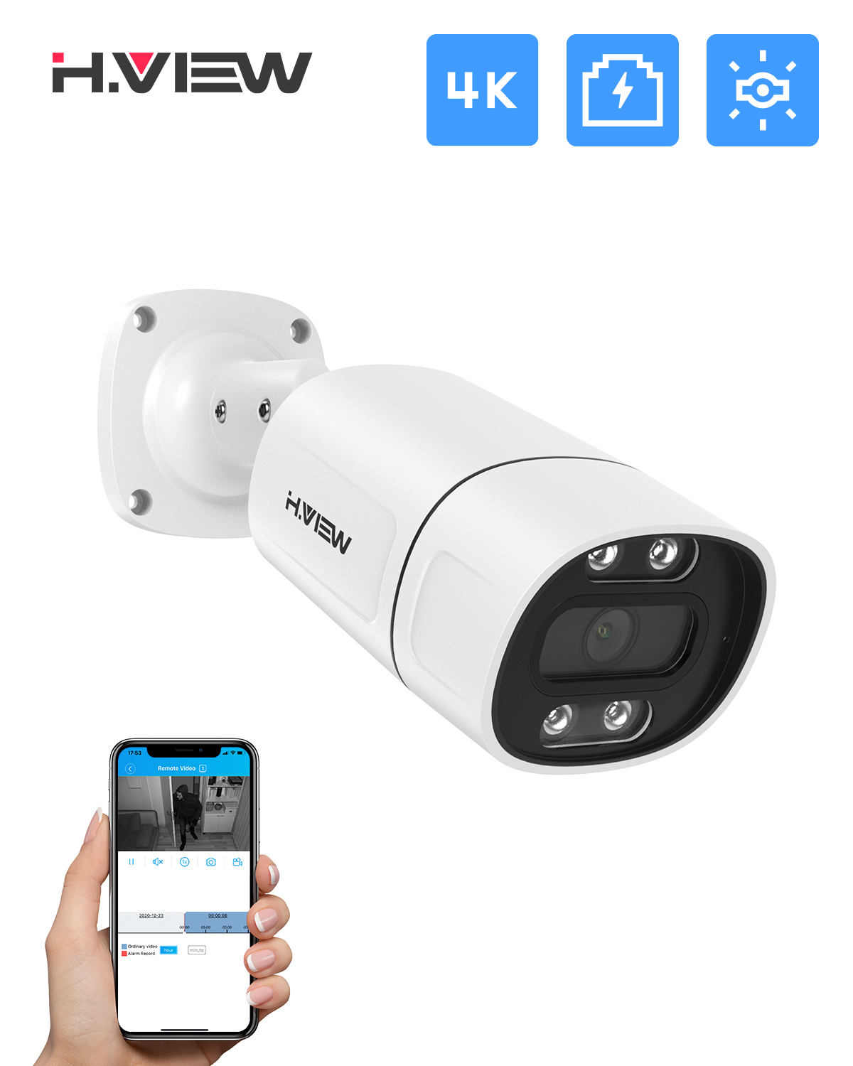 Home Security Ai - H.View 5Mp 8Mp 4K kamera Ip
