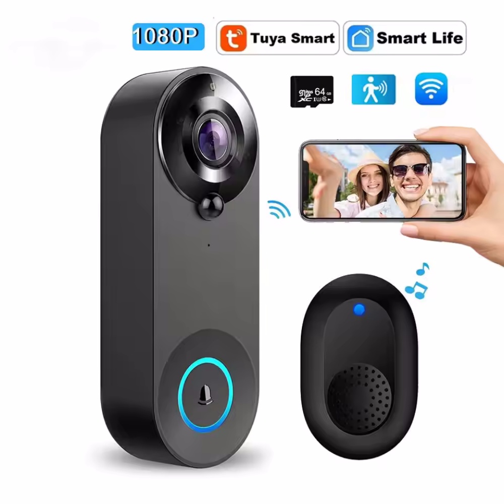 Home Security No Wifi Needed - Tuya Bezprzewodowy Dzwonek do Drzwi WiFi