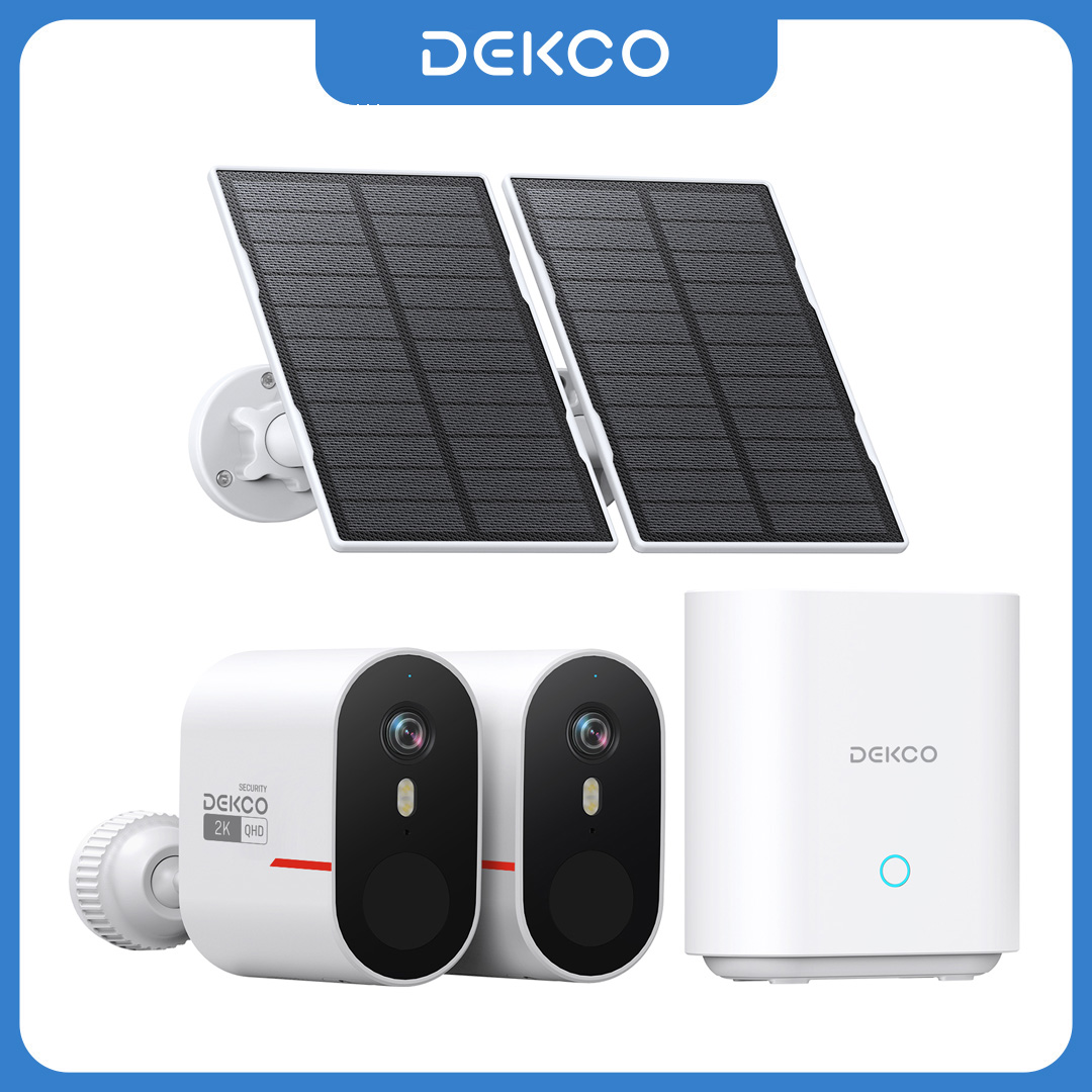 Home Security Wireless Camera - Dekco 3MP WiFi Solar Camera System