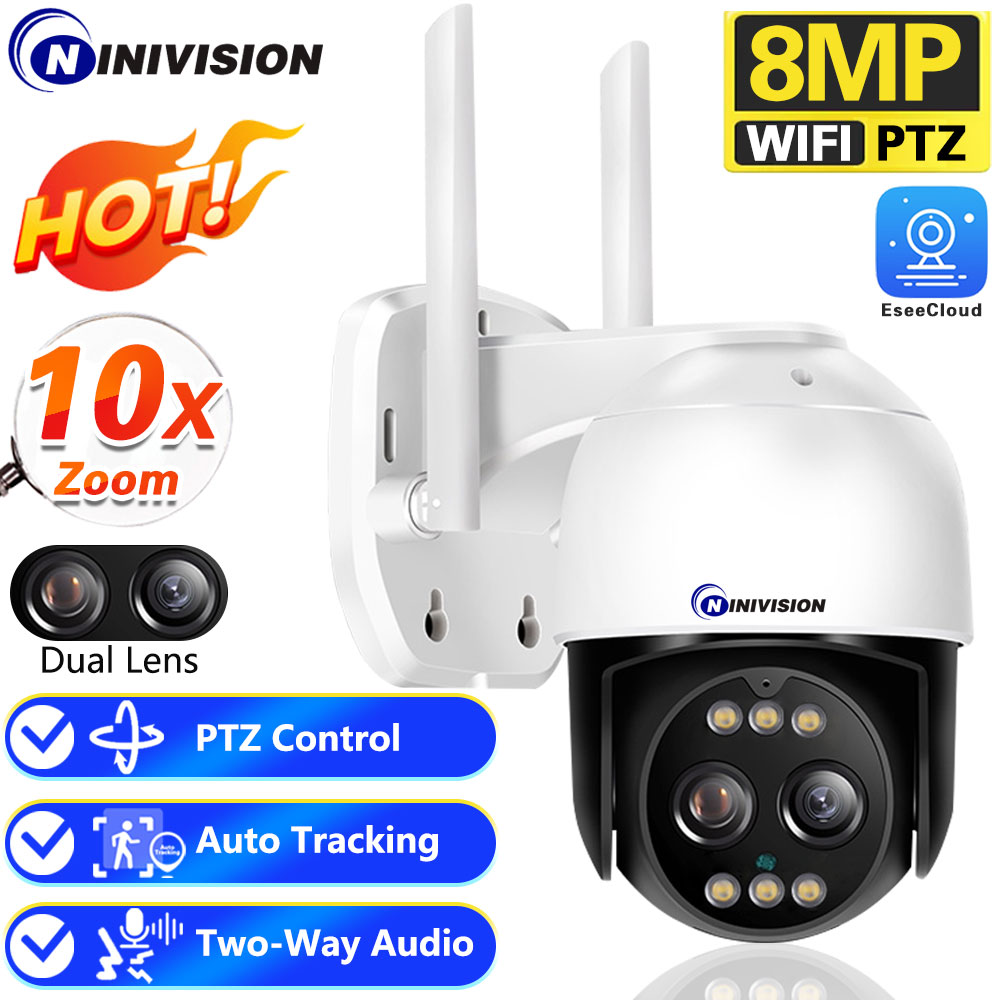 Home Security Wireless Camera - 8MP 4K PTZ Wifi Kamera IP
