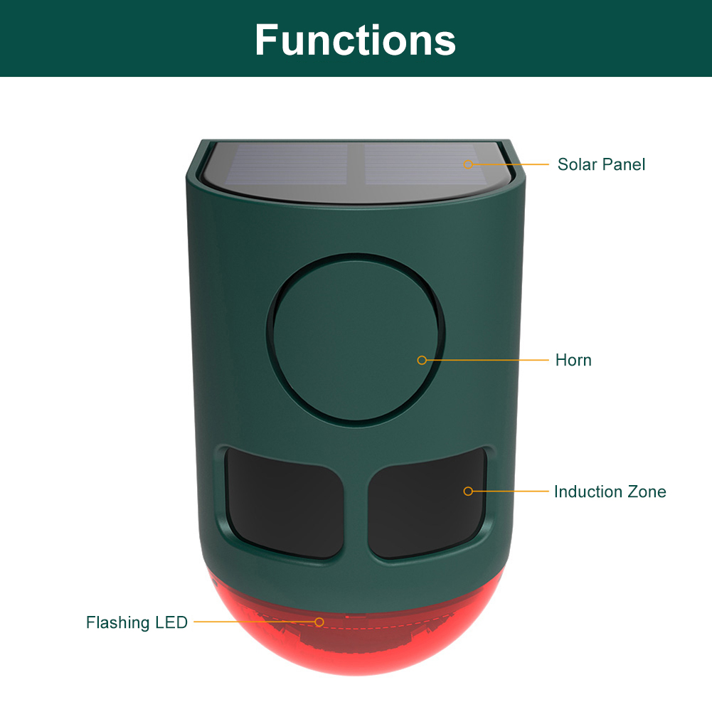 Home Security Lights Outdoors - Solarny alarm zewnętrzny z czujnikiem ruchu,