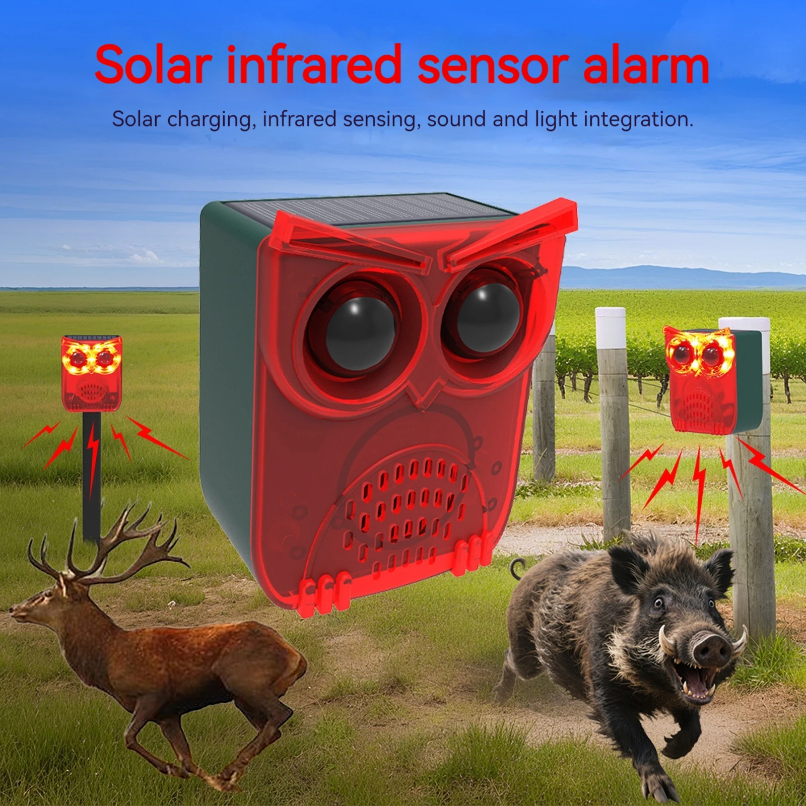 Barking Dog Alarm - Zewnętrzny, wodoodporny, solarny alarm z czujnikiem