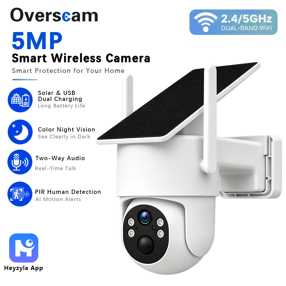 Home Security Wireless Camera - Kamera PTZ 5MP zasilana energią słoneczną