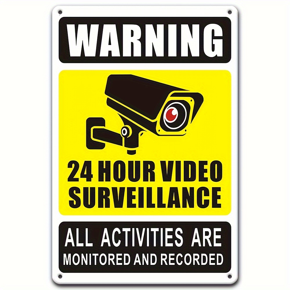 Home Security Installation - Znak ostrzegawczy: Nadzór wideo 24/7 -