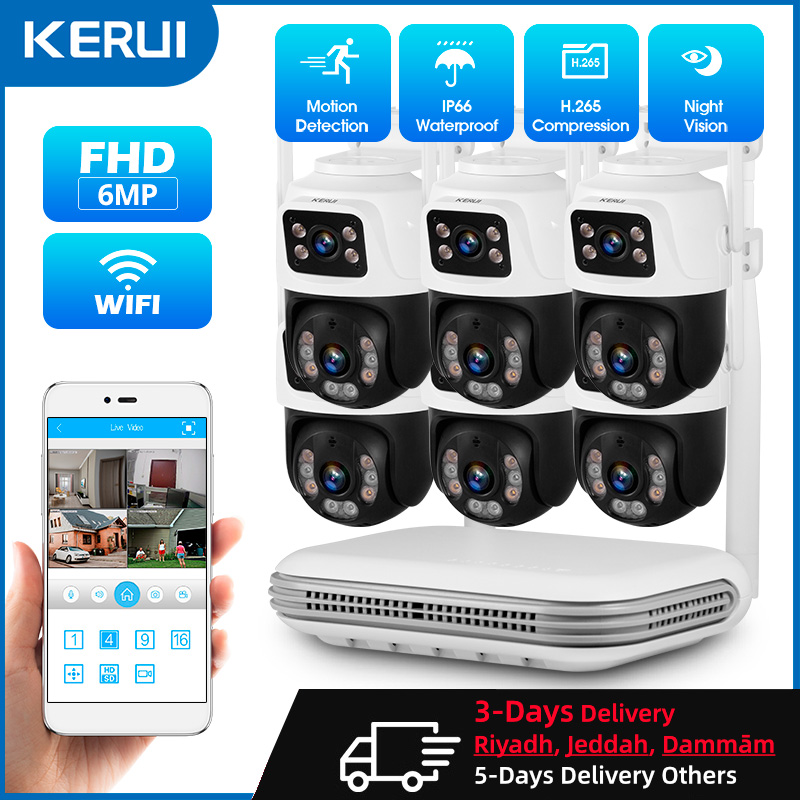 Home Security Wireless Camera - KERUI Wodoodporny 6MP HD Bezprzewodowy podwójny