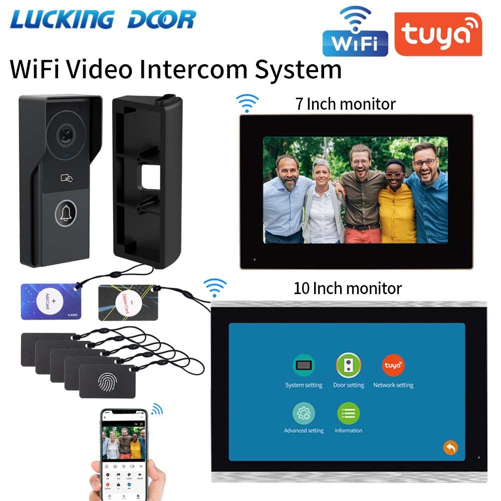 Home Security Video Systems - 7/10 Cal wideodomofon 1080P dzwonek do