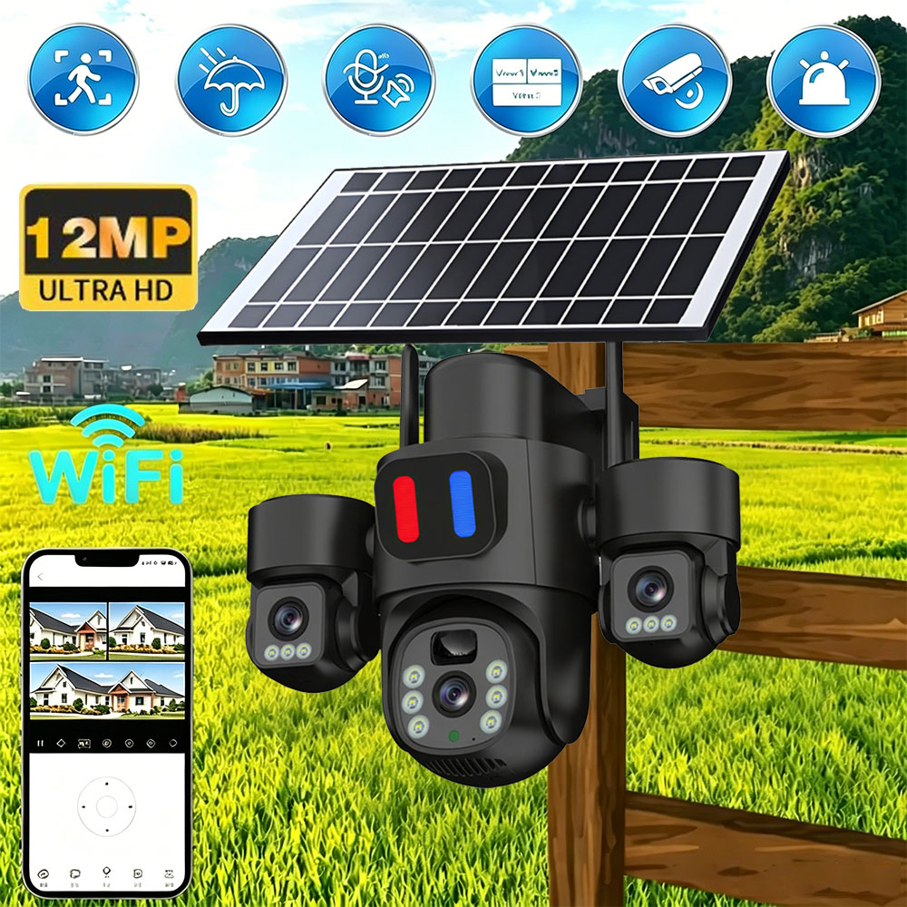 Home Security Wireless Camera - Zewnętrzna kamera solarna WiFi PTZ z