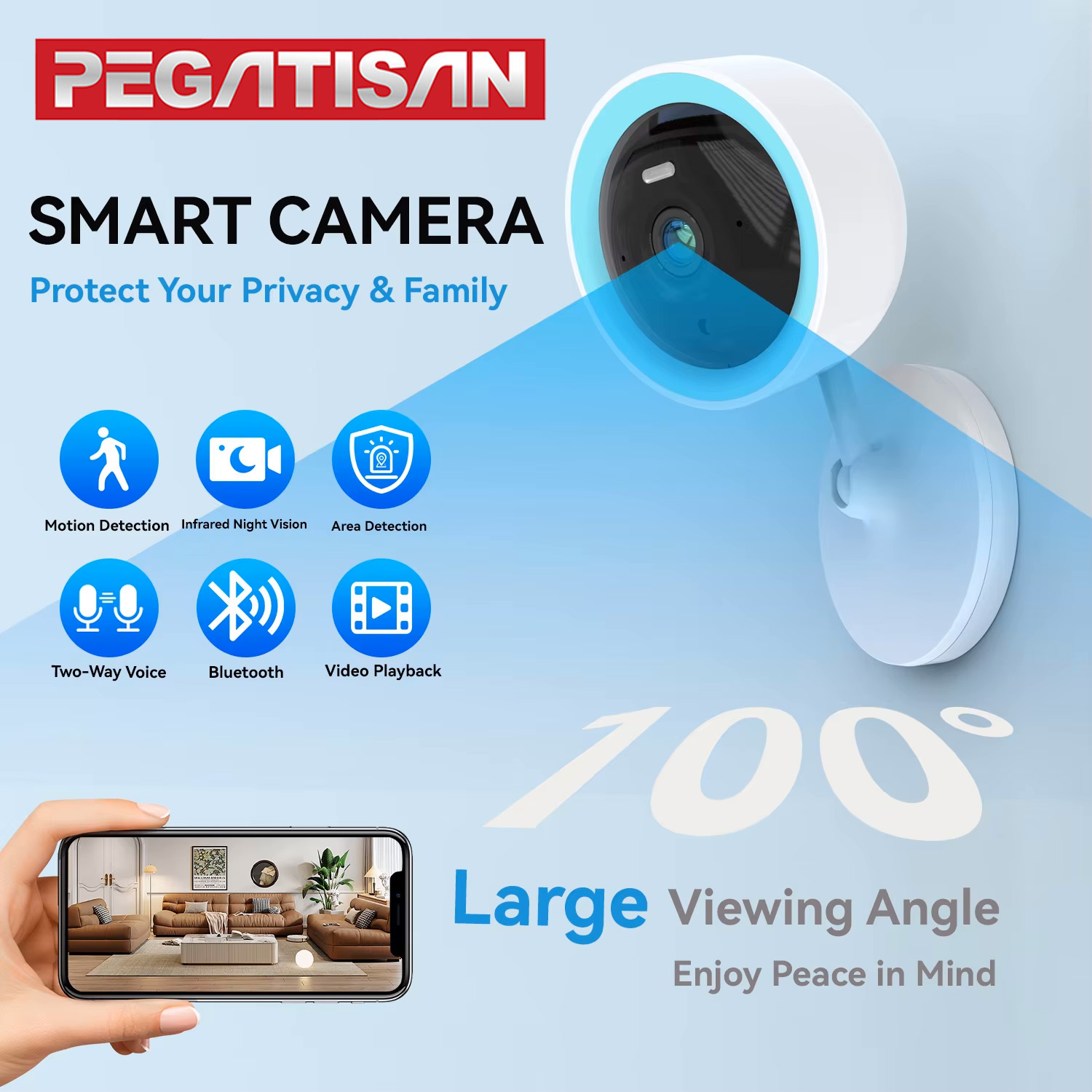 Home Security Lidar - PEGATAH Tuya Smart 5MP HD Wewnętrzna