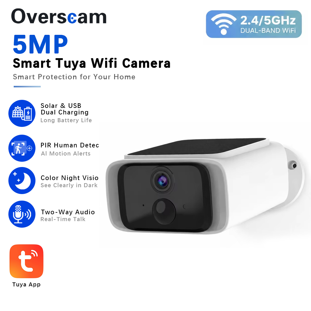 Home Security Wireless Camera - Kamera bezpieczeństwa Tuya 5MP zasilana energią