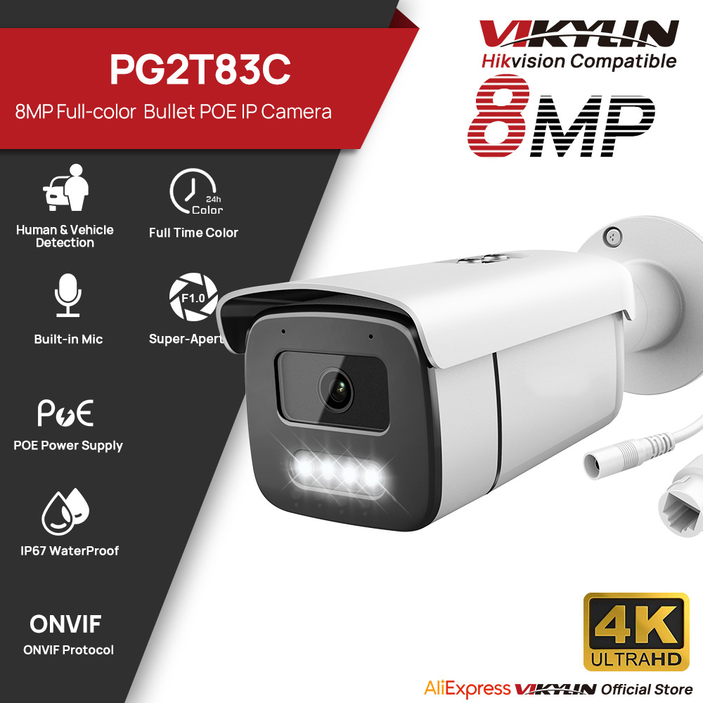 Home Security Lights Outdoors - Kamera IP Vikylin 8MP z kolorowym