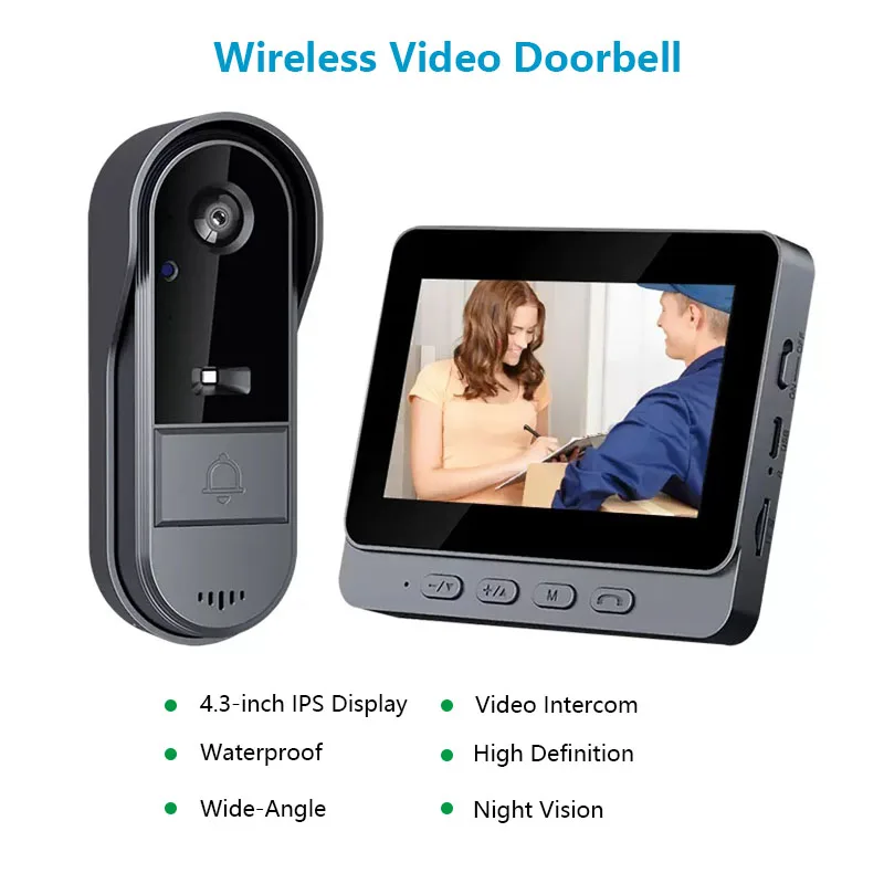Home Security Lights Outdoors - Zewnętrzny Bezprzewodowy Domofon z Kamerą, Noktowizor,