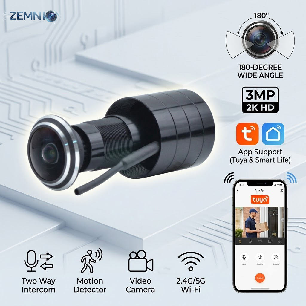 Home Security Front Door Camera - 180 ° Kamera do wizjera 3MP