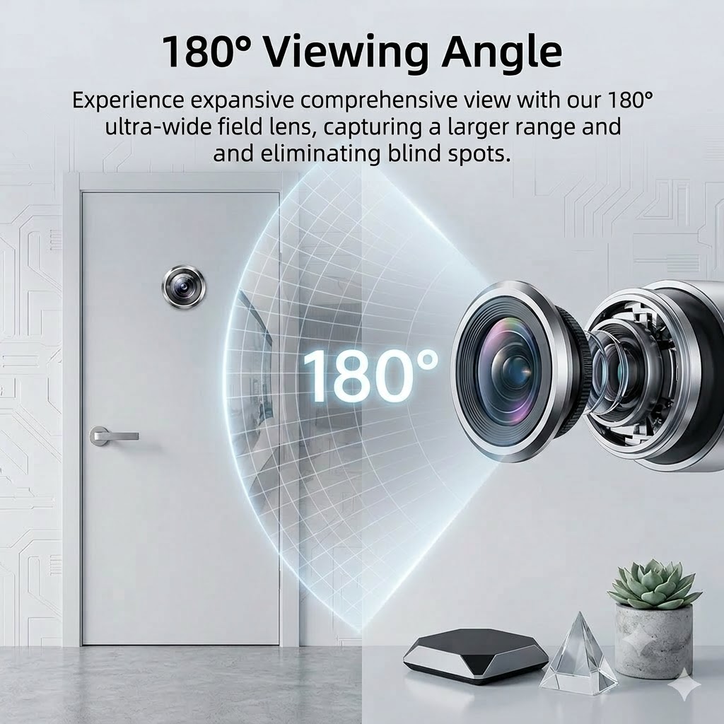 180 °   Kamera do wizjera 3MP  – Home Security Front Door Camera recenzja i cena